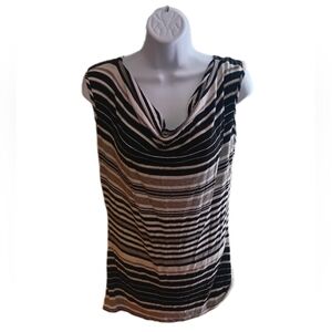 Black and White Striped Women's Top